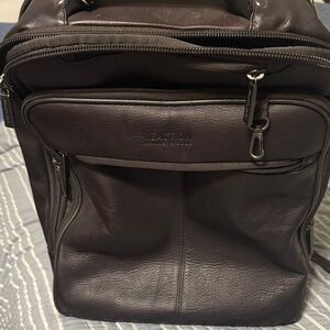 Kenneth Cole Reaction Dark Brown Leather Laptop Backpack